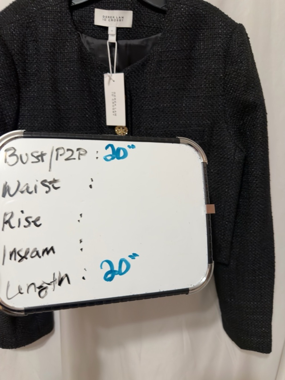 NWT Derek Lam 10 Crosby JULIETTE TWEED JACKET, BLACK-currently sold at Nor - Picture 6 of 16